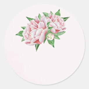 Pink Peony Wedding Favour Stickers