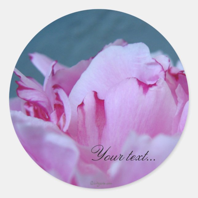 Pink Peony Wedding Flowers Custom Envelope Seals (Front)