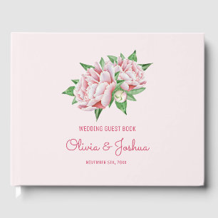 Pink Peony Wedding Guest Book