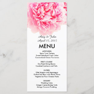 Pink peony wedding many peony3 menu