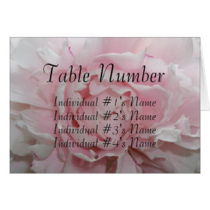 Pink Peony Wedding Table Place Card Template