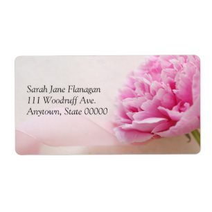Pink peony with ribbon