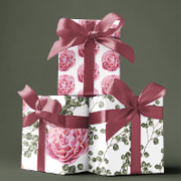 Pink Peony Wrapping Paper Sheets