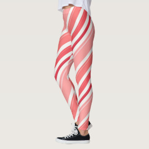 Pink Peppermint Candy Stripe Leggings