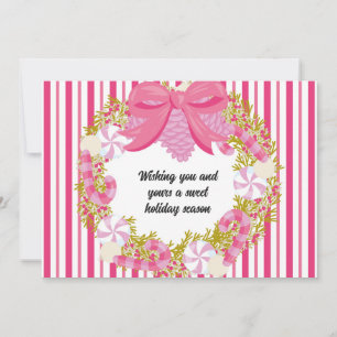 Pink Peppermint Christmas Card