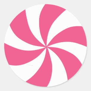 Pink Peppermint Classic Round Sticker
