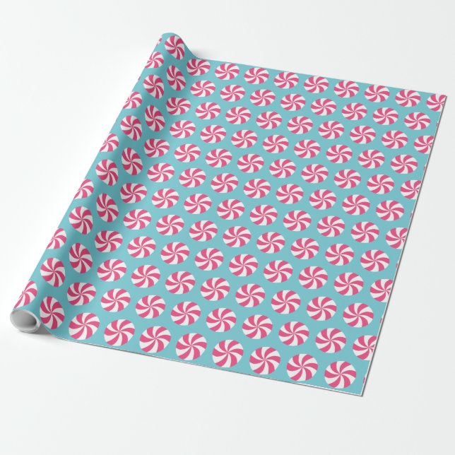 Pink Peppermint Wrapping Paper (Unrolled)