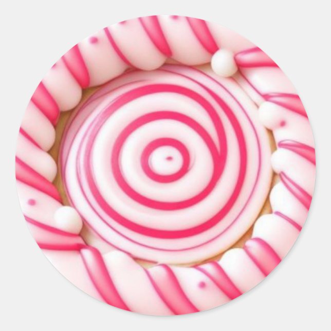 Pink/PeppermintCandy/Cookie/Classic Round Sticker (Front)