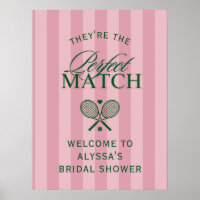 Pink Perfect Match Tennis Bridal Shower Welcome 