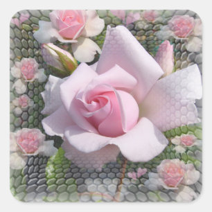 Pink Perfection ~ Sticker/ Envelope Sealer Classic Square Sticker