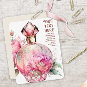 Pink Perfume Bottle Flat Card