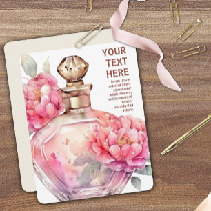 Pink Perfume Bottle Flat Card