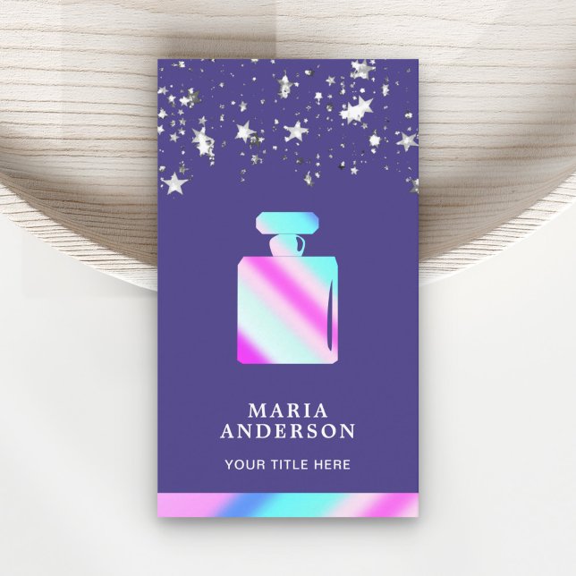 Pink Periwinkle Fragrance Gradient Perfume Bottle Business Card (Creator Uploaded)