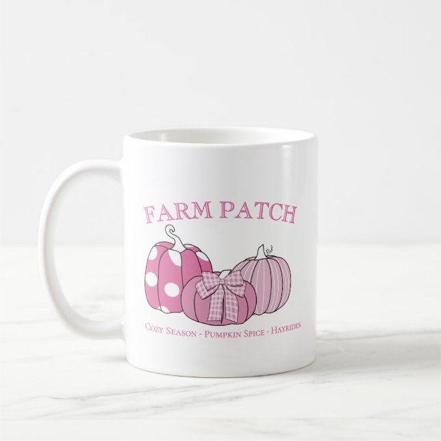Pink Personal Farm Patch Coffee Mug (Left)