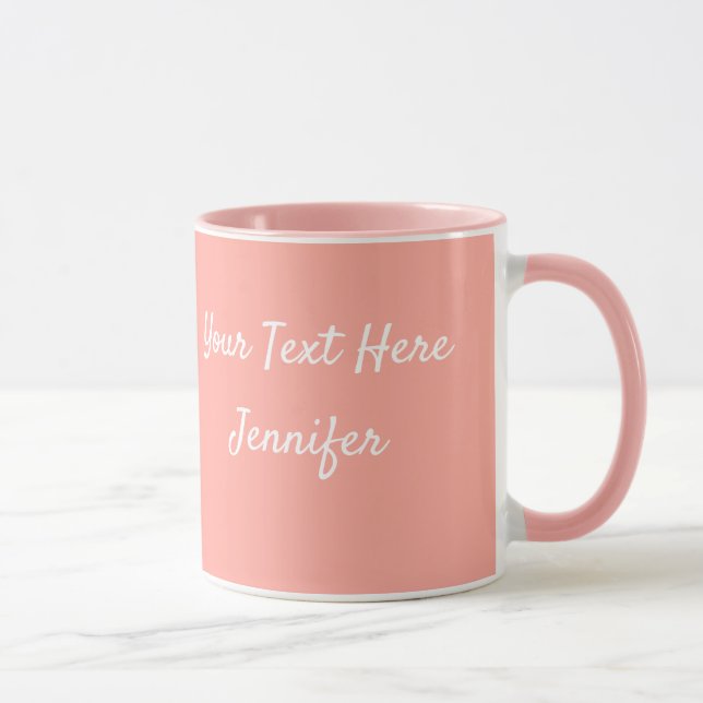Pink Personalise Message Coffee Cup Gift Mug (Right)