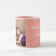 Pink Personalise PHOTO TEMPLATE Gift Coffee Mug
