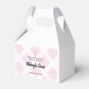 Pink personalised Baby girl Baptism Thank you Gift Favour Box