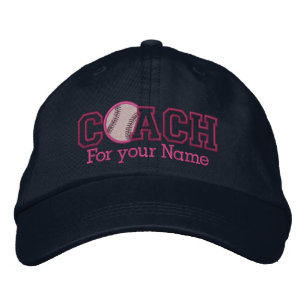 Pink Personalised Baseball Coach with your name Embroidered Hat