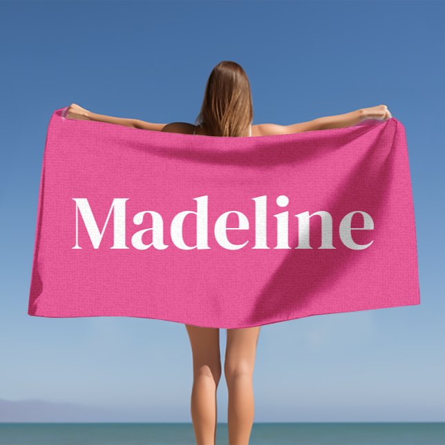 Pink Personalised Beach Towel for Bachelorette  (Creator Uploaded)