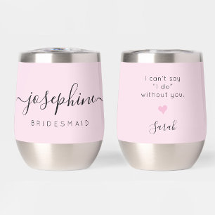 Pink Personalised Bridesmaid Proposal Name Wedding