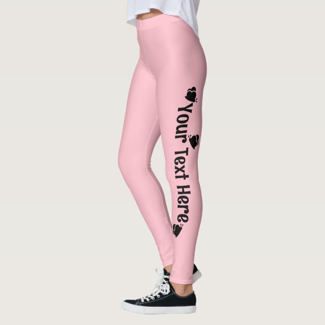 Pink Personalised Butterfly Name Leggings (Left)