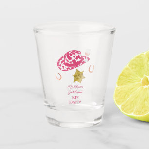 Pink Personalised Cowgirl Hat Country Bachelorette Shot Glass