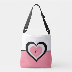 Pink Personalised Crossbody Bag w/Huge Heart