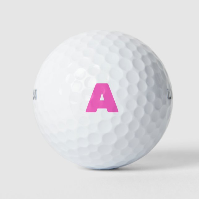 Pink Personalised Custom Monogram Golf Balls (Front)