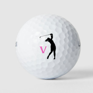 Pink Personalised Custom Monogram Golf Balls