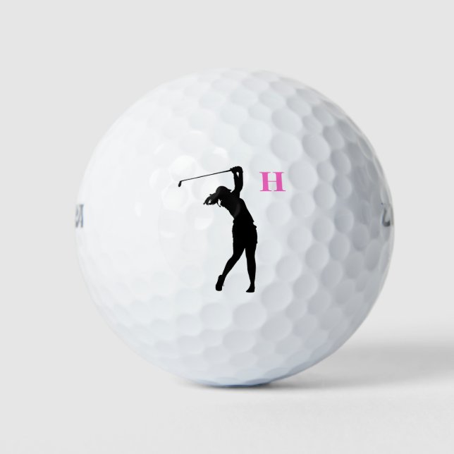 Pink Personalised Custom Monogram Golf Balls (Front)