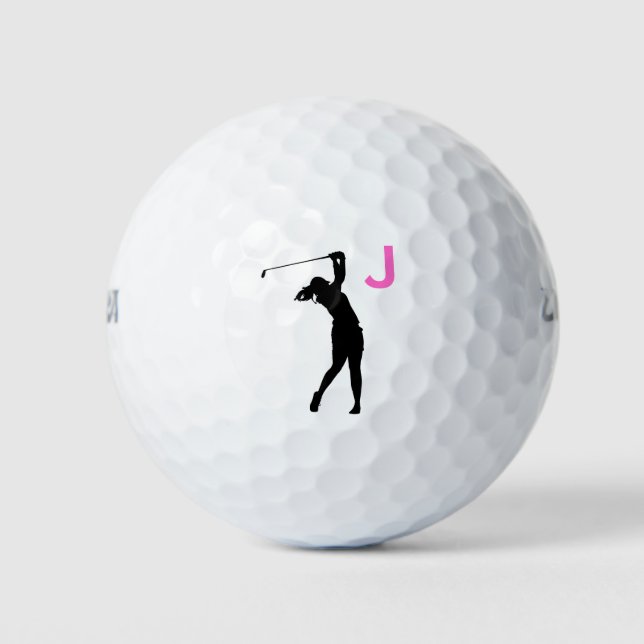 Pink Personalised Custom Monogram Golf Balls (Front)