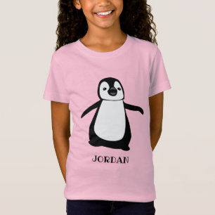 Pink personalised cute penguin illustration Girl T-Shirt