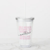 Pink Personalised Girls Weekend Custom