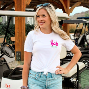 Pink Personalised Golf Cart Tri-Blend Shirt