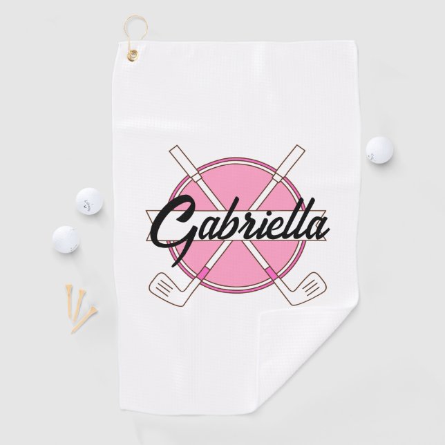 Pink Personalised Golf Monogram  Golf Towel (InSitu)
