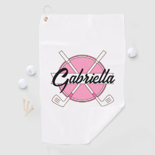 Pink Personalised Golf Monogram Towel