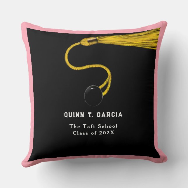 Pink personalised graduation gift cushion (Back)