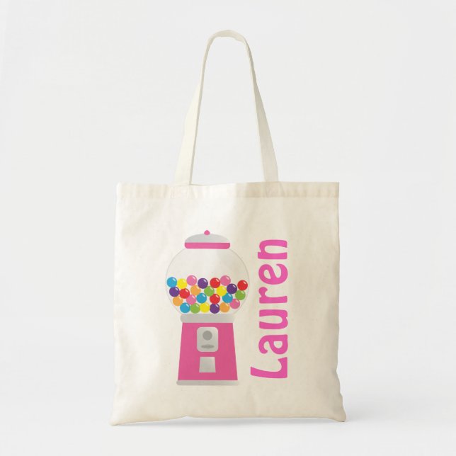Pink Personalised Gumball Machine Bag (Front)