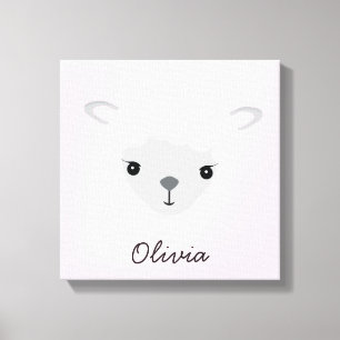 Pink personalised illustration Sheep Nursery Art Canvas Print