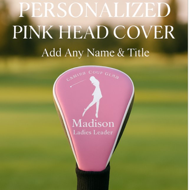 Pink Personalised Ladies Club Name Golf Head Cover (Creator Uploaded)