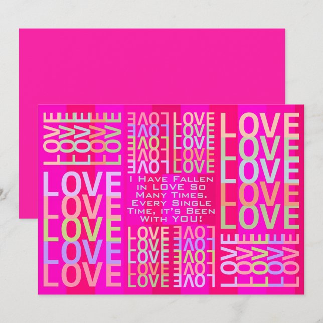 Pink Personalised "LOVE"  Card (Front/Back)