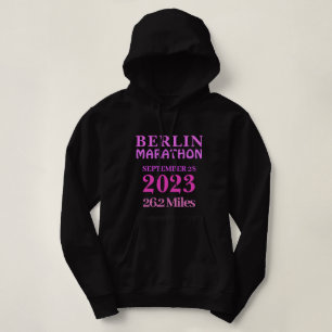 Pink Personalised Marathon Runner Custom Text Hoodie
