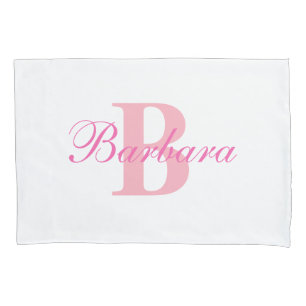 Pink Personalised Monogram Custom Pillow Case
