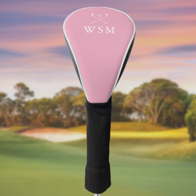 Pink Personalised Monogram Golf Clubs Golf Head Cover (Pink Personalized Monogram Golf Clubs Golf Head Cover)