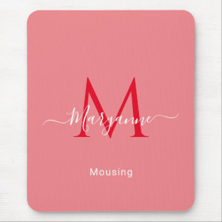 Pink Personalised Monogram Mouse Mat
