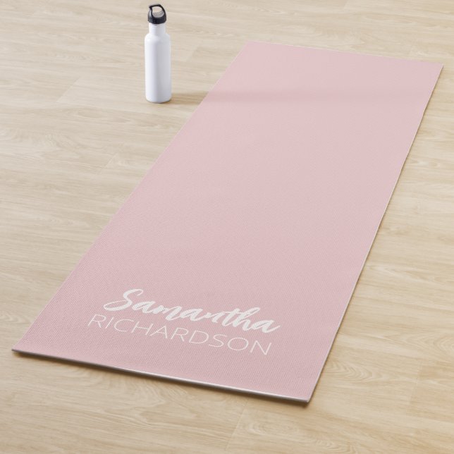 Pink Personalised Monogram Name Yoga Mat (In Situ)