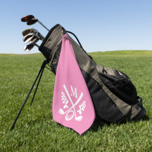 Pink Personalised Monogrammed Golf Towel