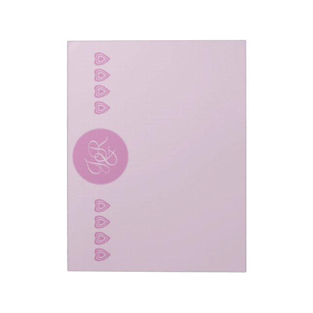 Pink Personalised Monogrammed Stationary Notepad (Rotated)