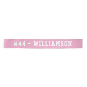 Pink Personalised Name and Number Homecoming Satin Ribbon