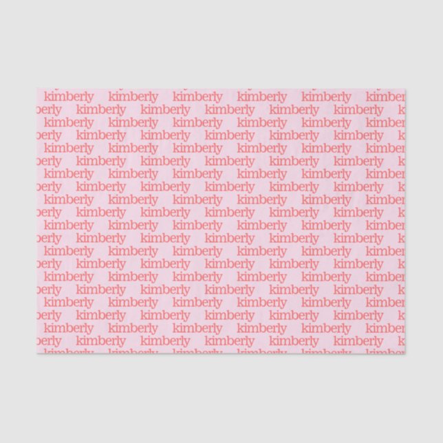 Pink Personalised Name Tissue Paper (Front)